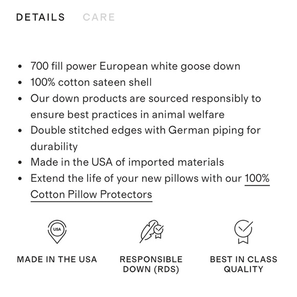 QUINCE Luxe Goose Down Pillow Firm/Extra Firm Standard 9483 - Picture 2 of 13